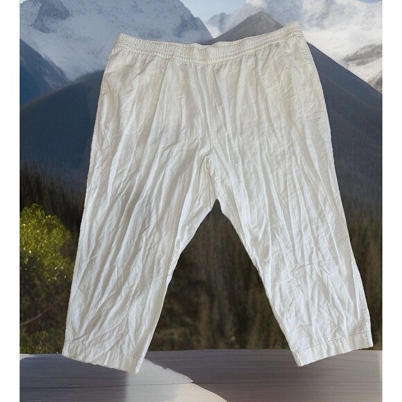 Old Navy Women’s Plus Sz 4x High-Rise Wide Leg Linen Blend Pull-On Comfort Pant - Picture 1 of 6